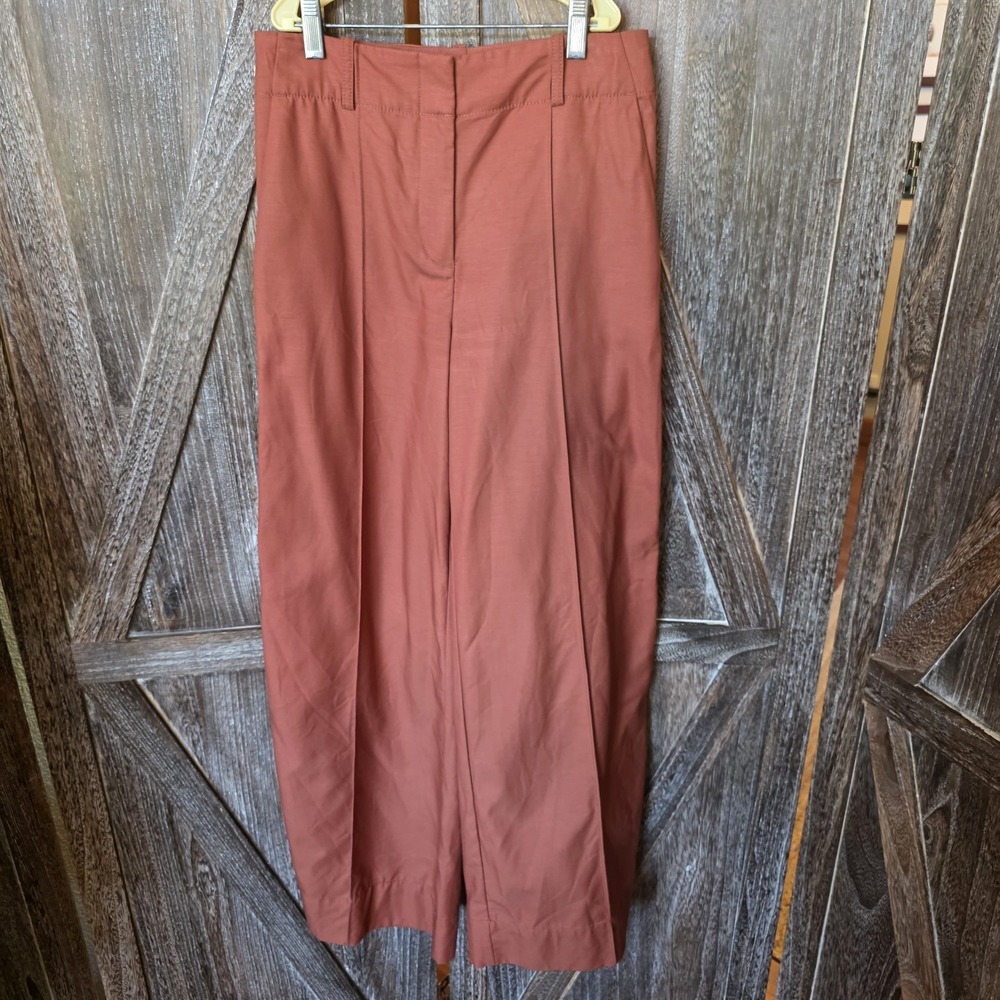 Loft Pants Women's Size 0 Burnt Orange Wide Leg Dress Casual Lightweight